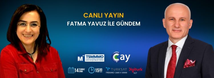 Oda Başkanımızın Çay TV de Fatma Yavuz İle Canlı Yayınlanacak Gündem Programına Katılıyor.
